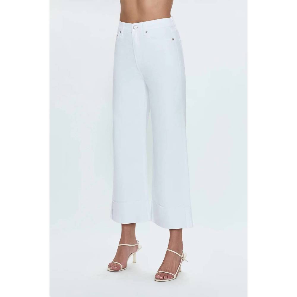 PISTOLA high-rise wide leg crop jeans in vivid white